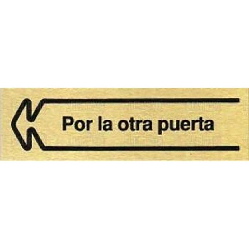 DUVER - PLACA ALUMINIO ORO 150x45''P.OTR.PUERTA''I POR LA OTRA PUERTA IZQUIERDA