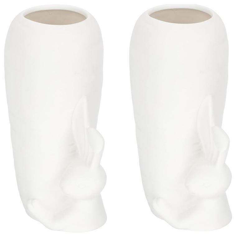 White Vase Bunny Decor Vase Spring Home Decor Modern Vase For Easter Minimalist Decor For Table Shelf