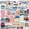 50 American Boston Graffiti Stickers Decorate Guitar Laptop Suitcase DIY Waterproof