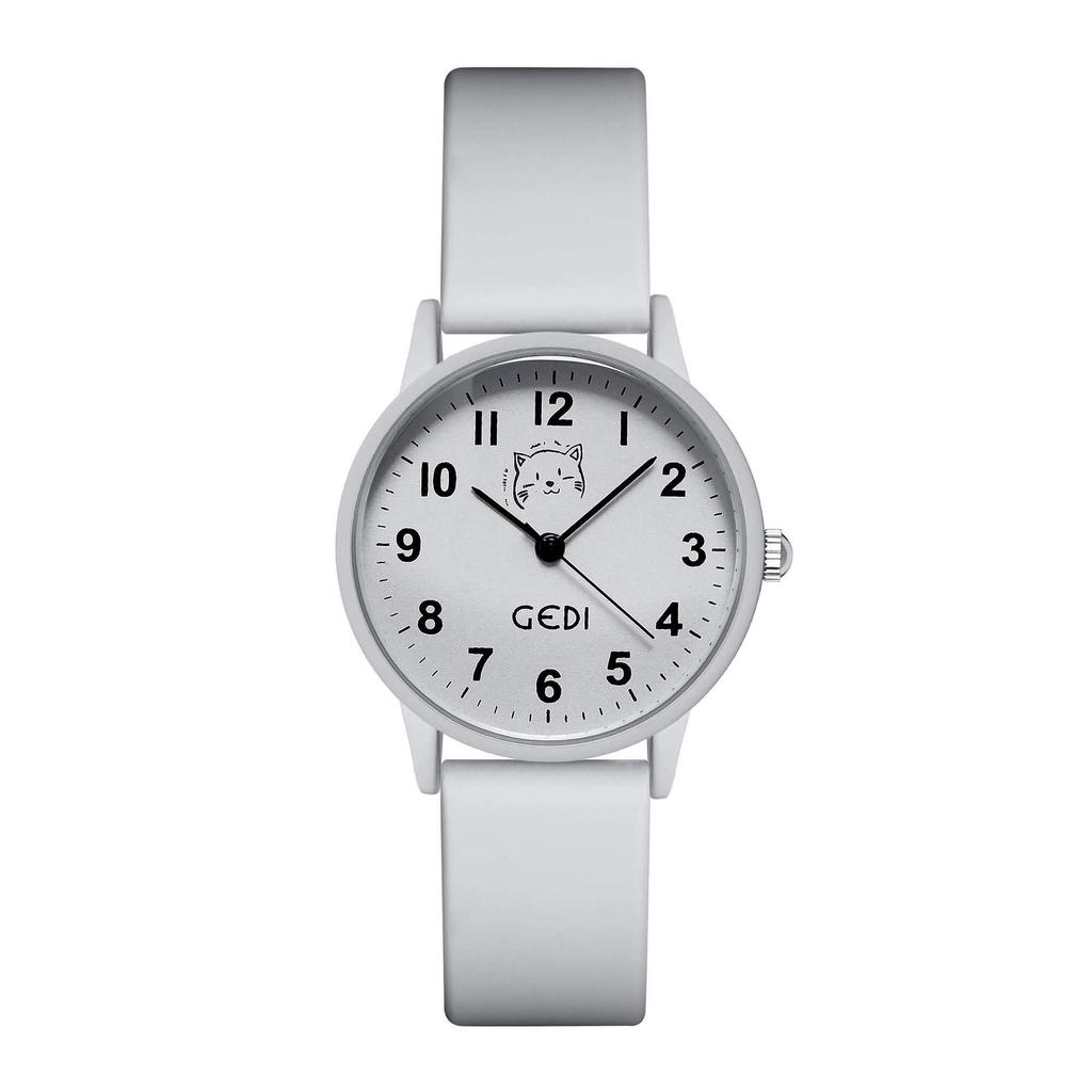 Candy Color Silicone Student Watch Compact Cartoon Round Dial Quartz Watch Ladies Waterproof Watch