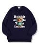 TI.GLAKE Rabbit Tiger Oversized Double-Sided Sweatshirt Navy
