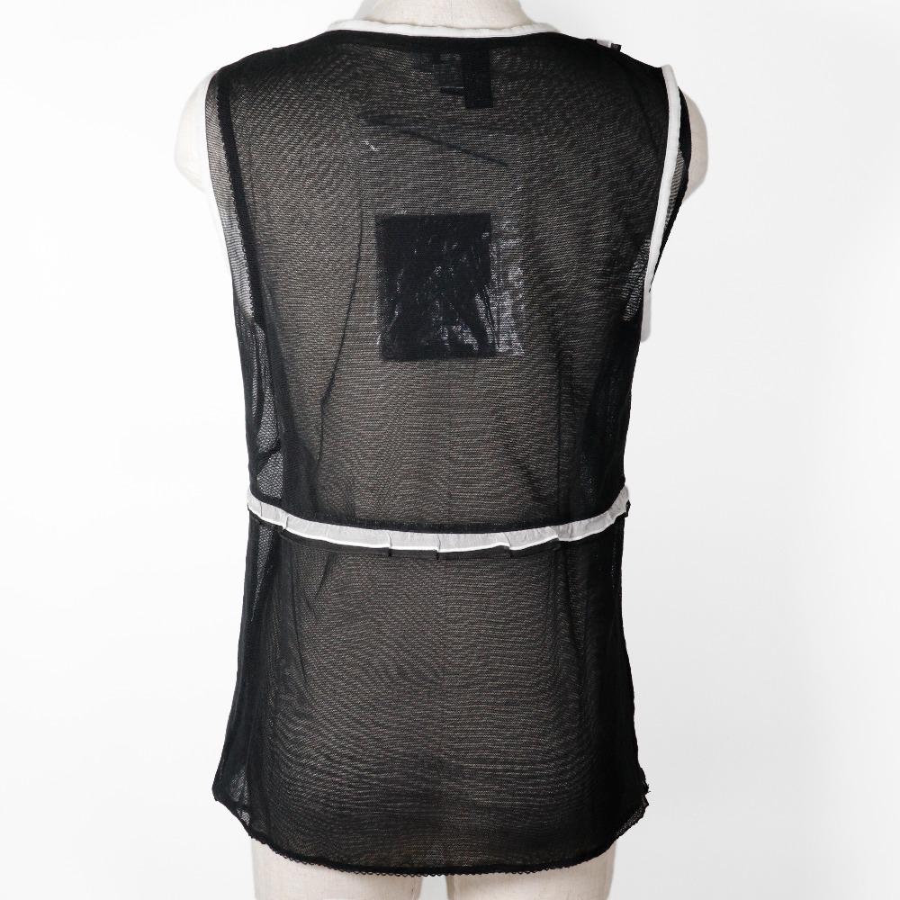 Chanel No Sleeve Tank Top P30617V13551 07P Black Cotton Women Used