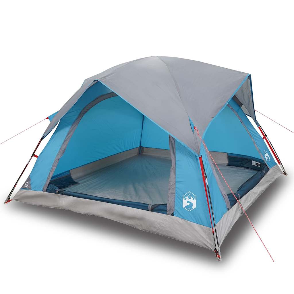 4 Person Camping Tent Blue Waterproof