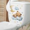 Cartoon Bear Moon Cloud Stars Wall Sticker Self-Adhesive Removable Hallway Dorm Home Decor