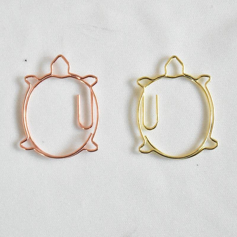 Cute Animal Shaped Golden Metal Decorative Paper Clip Bookmark Gift