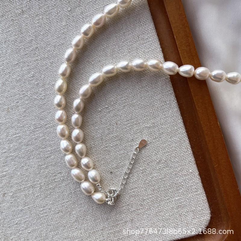 Natural Freshwater Pearl Necklace Women Minimalist Beaded Vintage Jewelry
