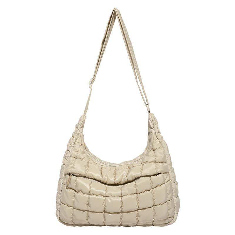 New large-capacity fashion underarm bag, simple shoulder messenger bag, plaid cloud women's bag, tote bag.