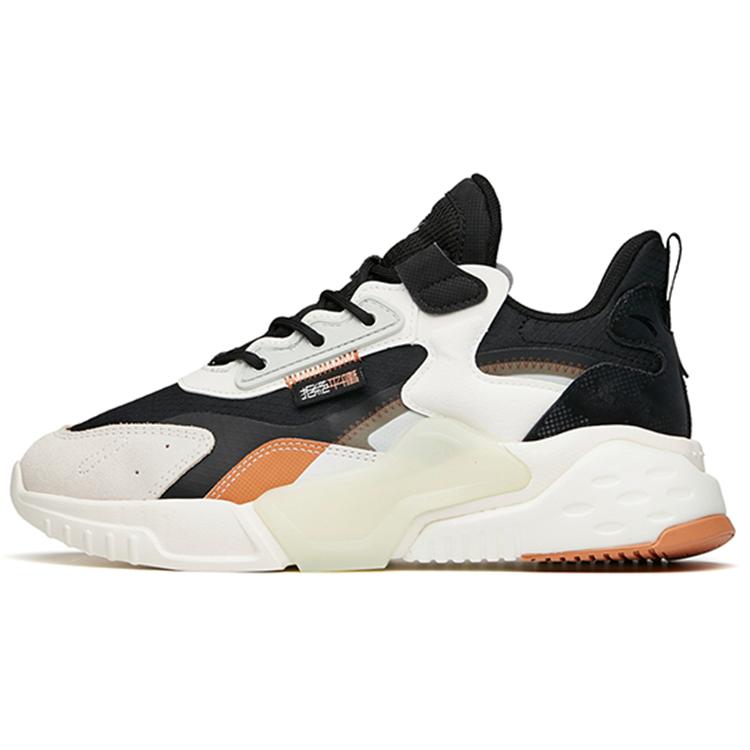 New ANTA Rubik's Cube Chunky Sneakers Women's Low Top Black/Ivory White 122148808-4