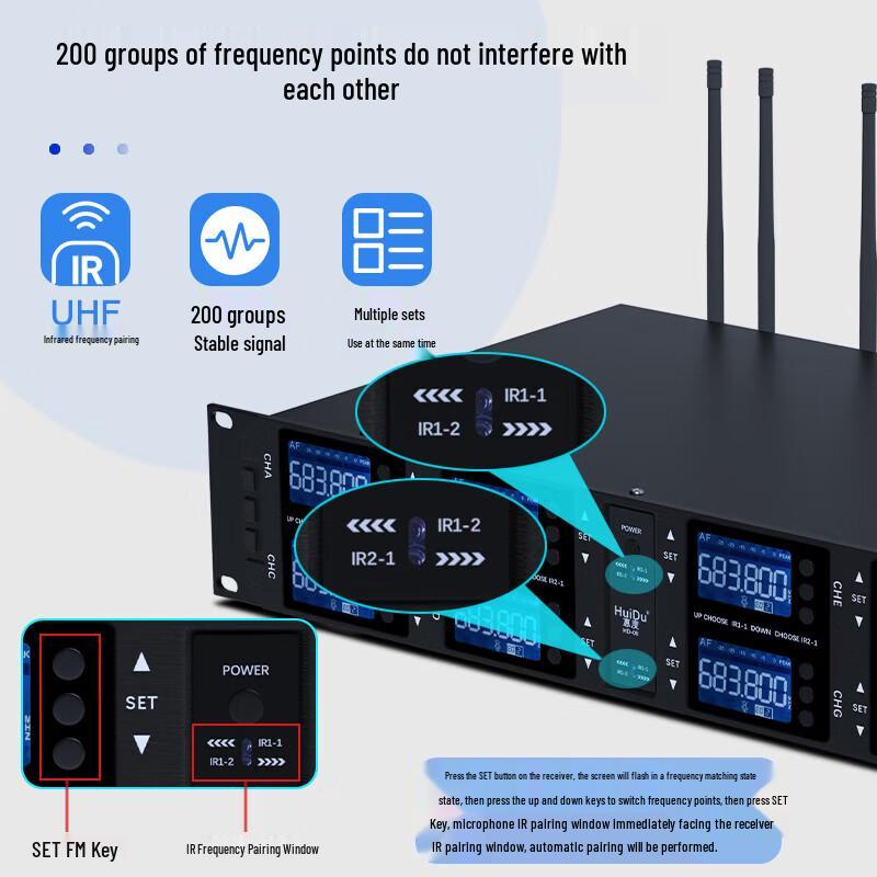 HuiDu Professional U-Band Wireless Gooseneck Conference Microphone System (CN version)