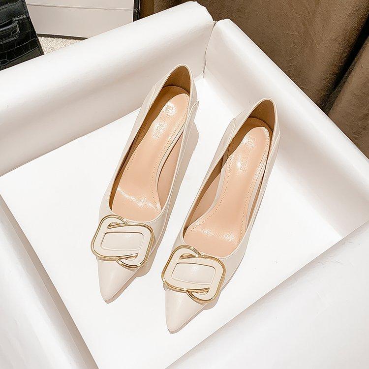 Foreign Trade High Heels Women's 2024 New Temperament Professional Work Single Shoes Pointed Head Shallow Mouth Stiletto High Heels Women