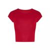 Summer explosion slim and thin short versatile top women's pure desire style Spice girl front shoulder crew neck T-shirt short sleeve ins tide