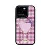 Applicable to iPhone17Promax mobile phone case plaid love Apple 16/15 water condensation case anti-drop 14 protective case