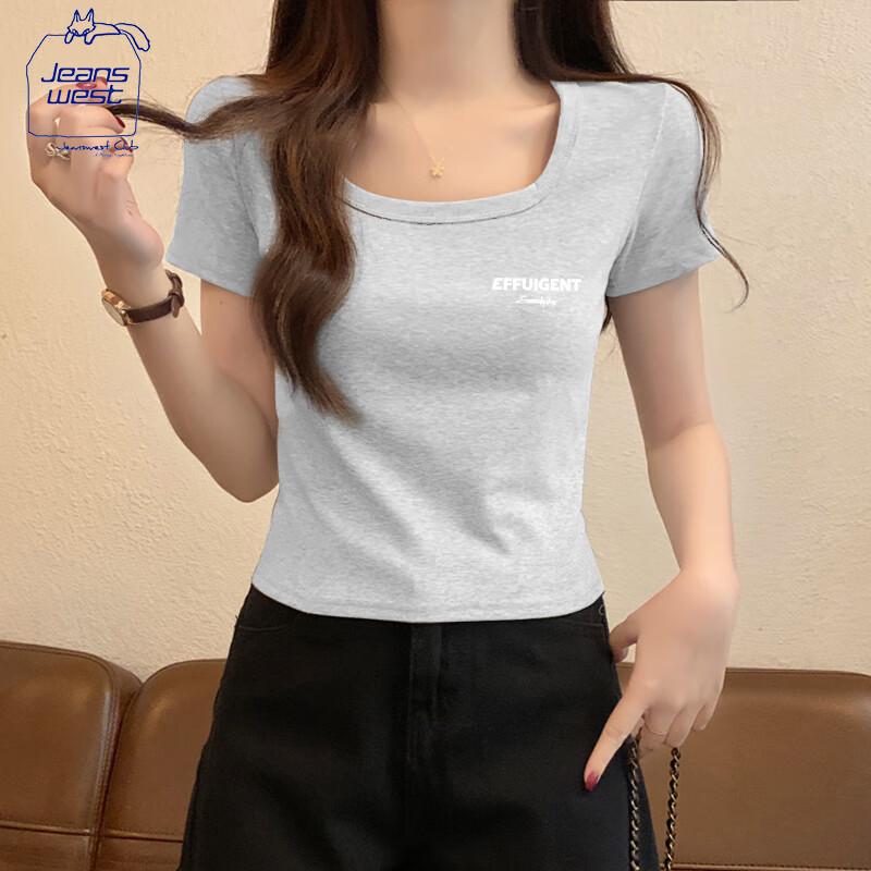 Jeanswest Women s Slim Fit Square Neck Short Sleeve T-Shirt 2XL