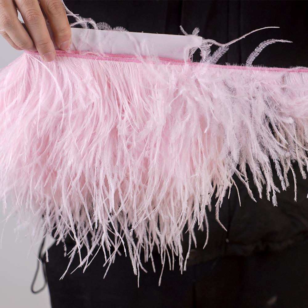 Feather1Meter High Quality Ostrich Feather Trim 10-15/15-18/18-22cm Plumes Fringe Ribbon for Home Party Dress Sewing Wedding Decoration