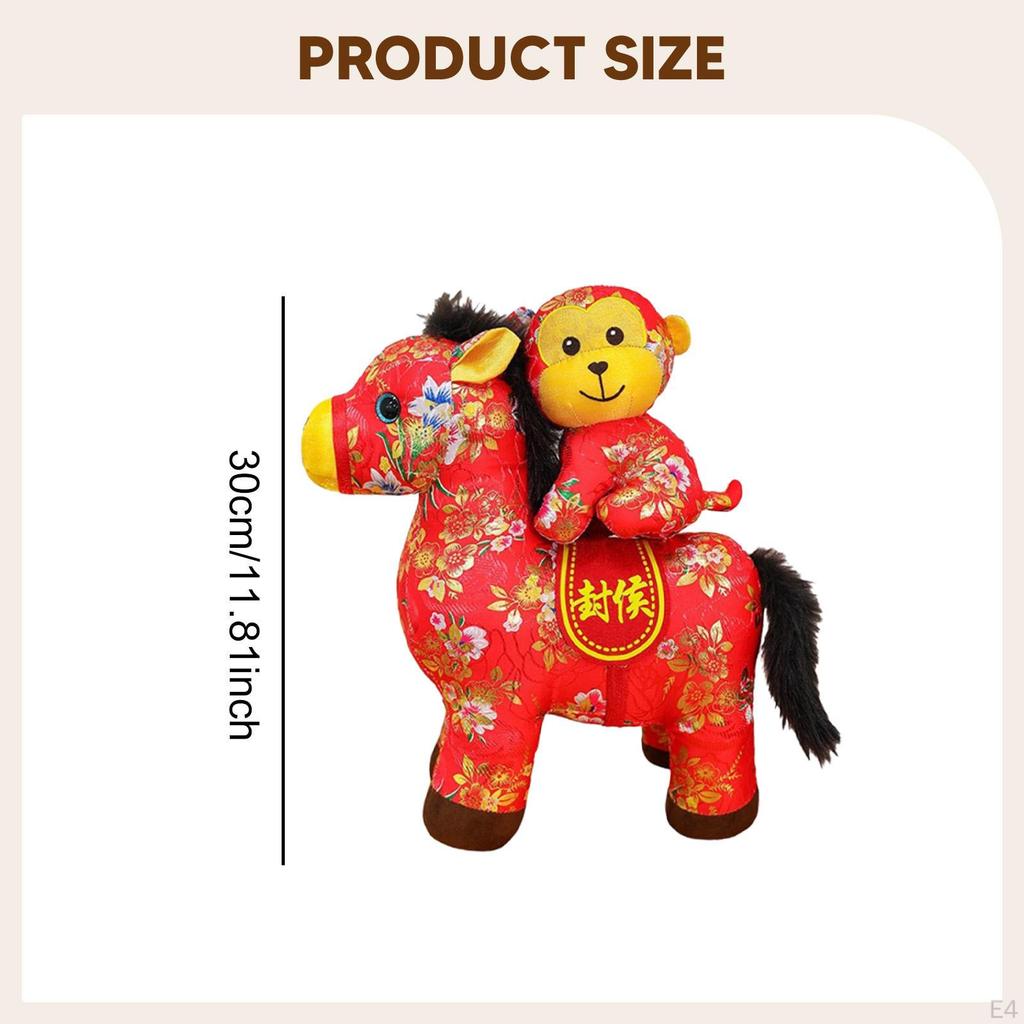 Chinese Horse Year Decorations Doll Car Ornaments Statue for Office Tabletop Blessing