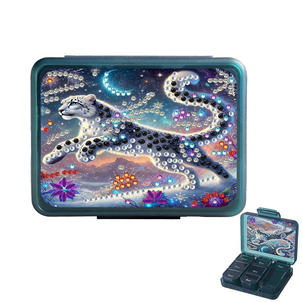 Diamond Art Pill Box Mini Travel Portable Storage Box Rectangular Medicine Box Diamond Painting DIY Blingbling Pill Case Pastill