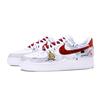 Nike Air Force 1 Leather Abrasion Resistant Breathable Low Top Skateboard Shoes Unisex White Red CW2288-111(Team1895-)