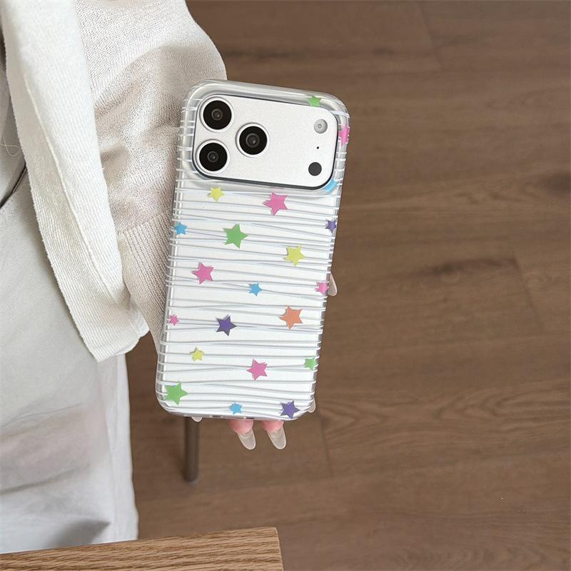 

Korean Style Girly Colorful Star Phone Case for iPhone 17 Pro Max / 16 / 15 / 14 iPhone 14