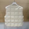 Autumn and Winter Fashion Grid Wear Down Jacket Vest Women's Crew Neck Fold Wear Soft Warm Vest