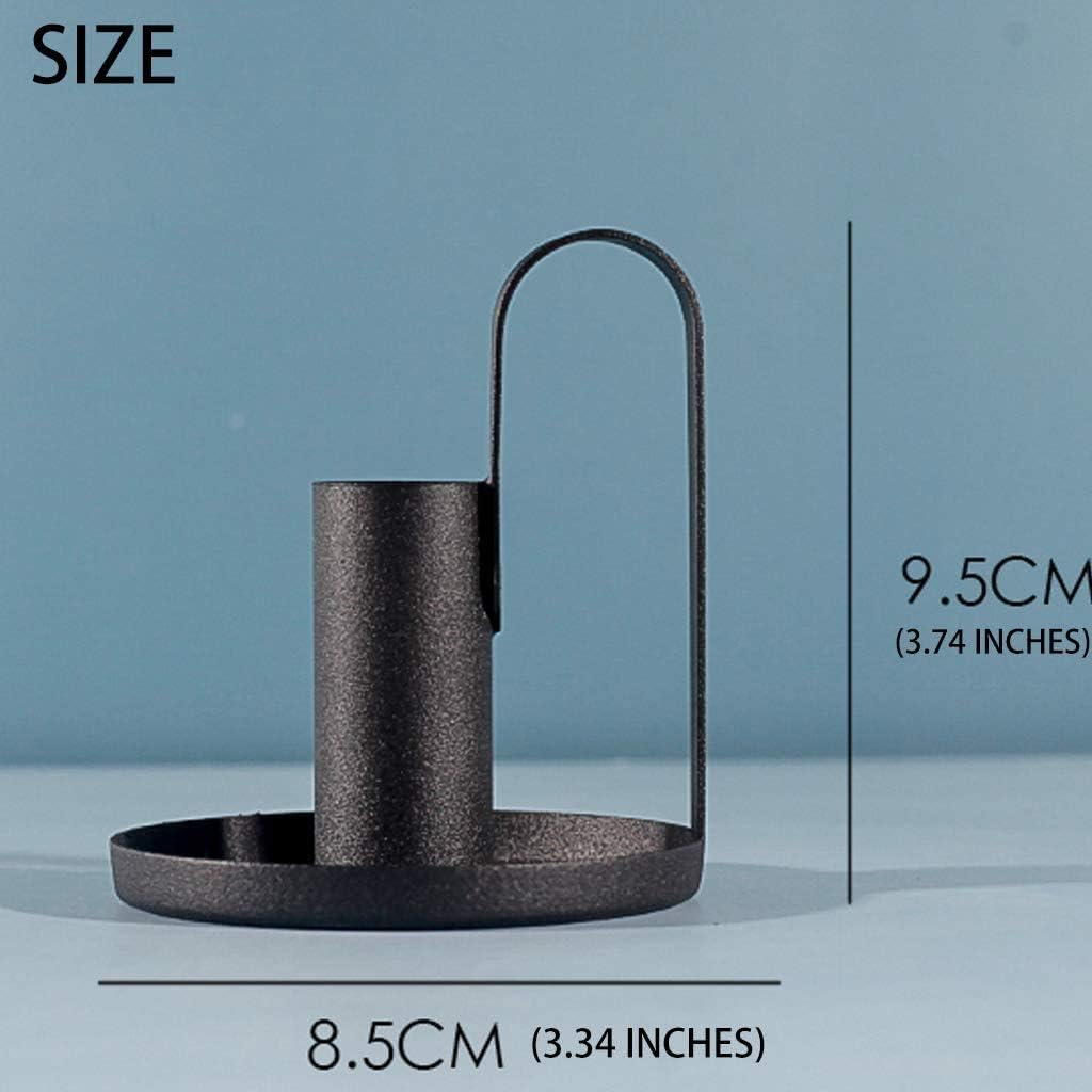 Taper Candle Holders, Candlestick Set of 2, Anti Rust Retro Iron Vintage Candelabra Stand Candlelight Dinner Party Kitchen Home Decoration