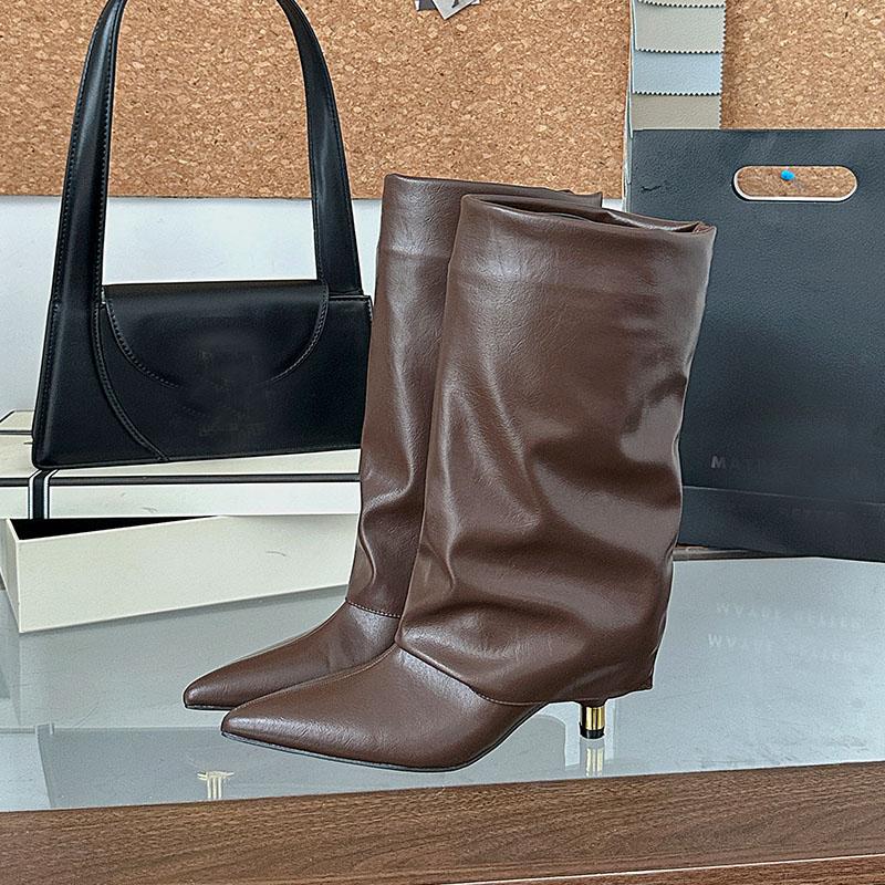 Móda Móda Nazouvací Obuv Ženy Kotníkové Westernové Boty S Nízkým Podpatkem Boty Dámské Špičaté Dámské Krátké Moderní Boty Boty