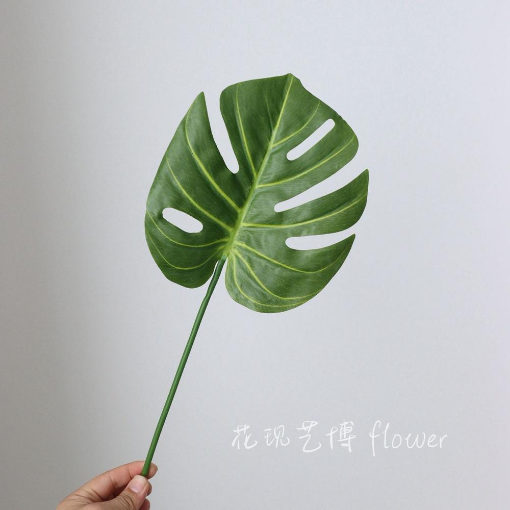 Glue feel turtle leaf simulation plastic leaf home decoration plastic flower fake plant simulation green plant