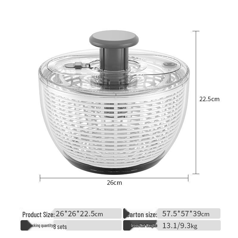 Multi-Purpose Press-Type Salad Spinner and Vegetable Washer
