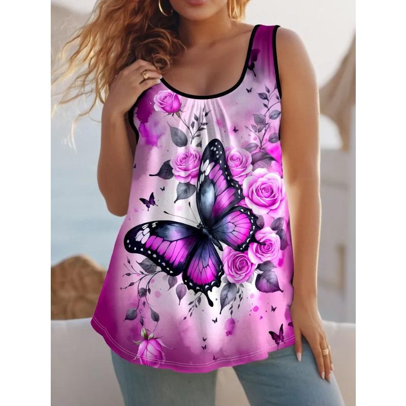 Summer Creative Animal Series Color Printed Women's Sleeveless Vest Casual Loose Comfortable Vest