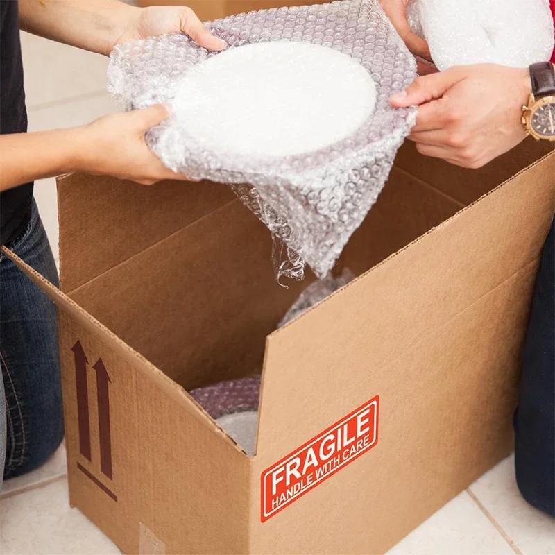 500/1000PCS English Fragile Stickers The Goods Please Handle With Care Warning Express Labels DIY Supplies Red Warning Sticker