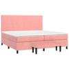 3137748 vidaXL Divan Bed with Mattress Pink 200x200 Cm Velvet