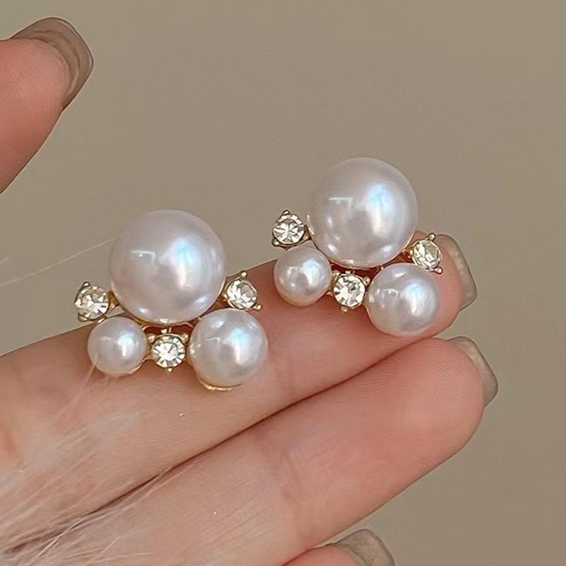 French Retro S925 Sterling Silver Stud Earrings with Unique Design