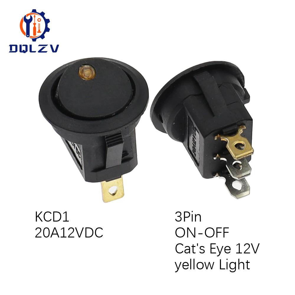 22mm Red Black White ON/OFF Round Rocker Toggle Switch 6A/250VAC 10A 125VAC Power Switch Cap with Plastic Push Button Switch