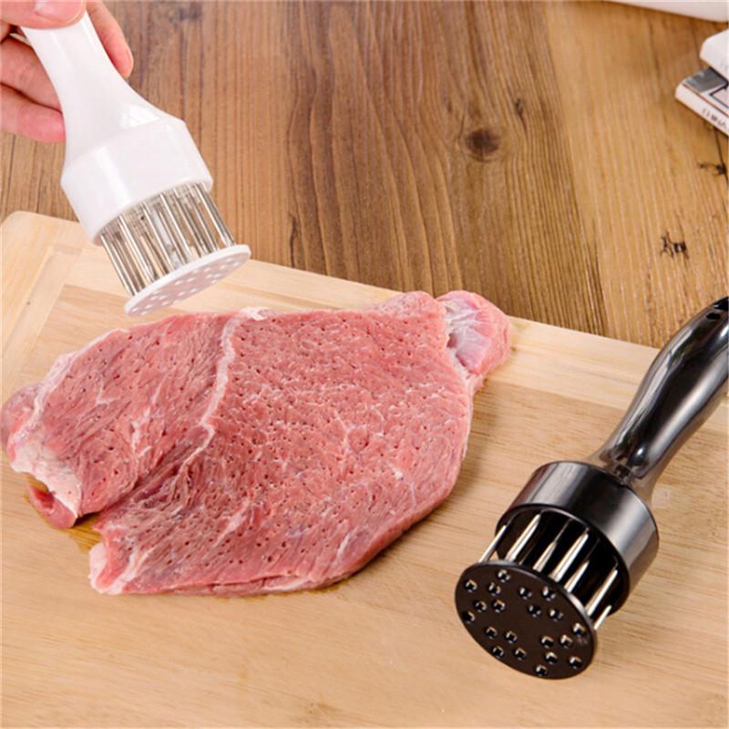 Tenderizer Chicken Stainless Steel Needle Prongs Meat Steak Kitchen Tool Black