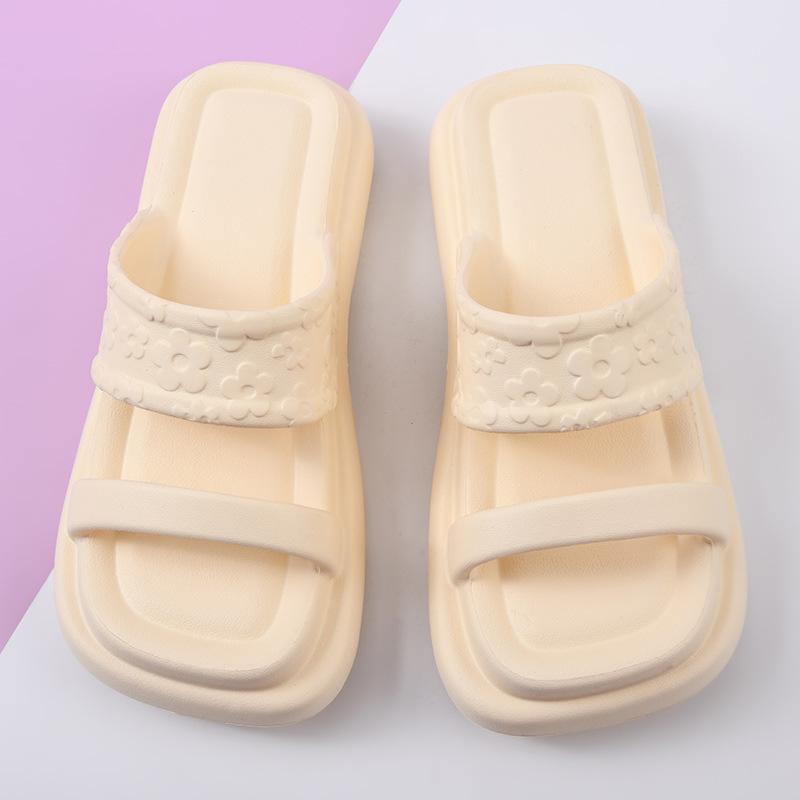Two Women with Sandals Fashion Trend Heightened Platform Eva Household Slippers Summer Wear Non-slip Beach Sandals