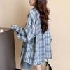 La Chapelle Women's Casual Plaid Shirt Jacket