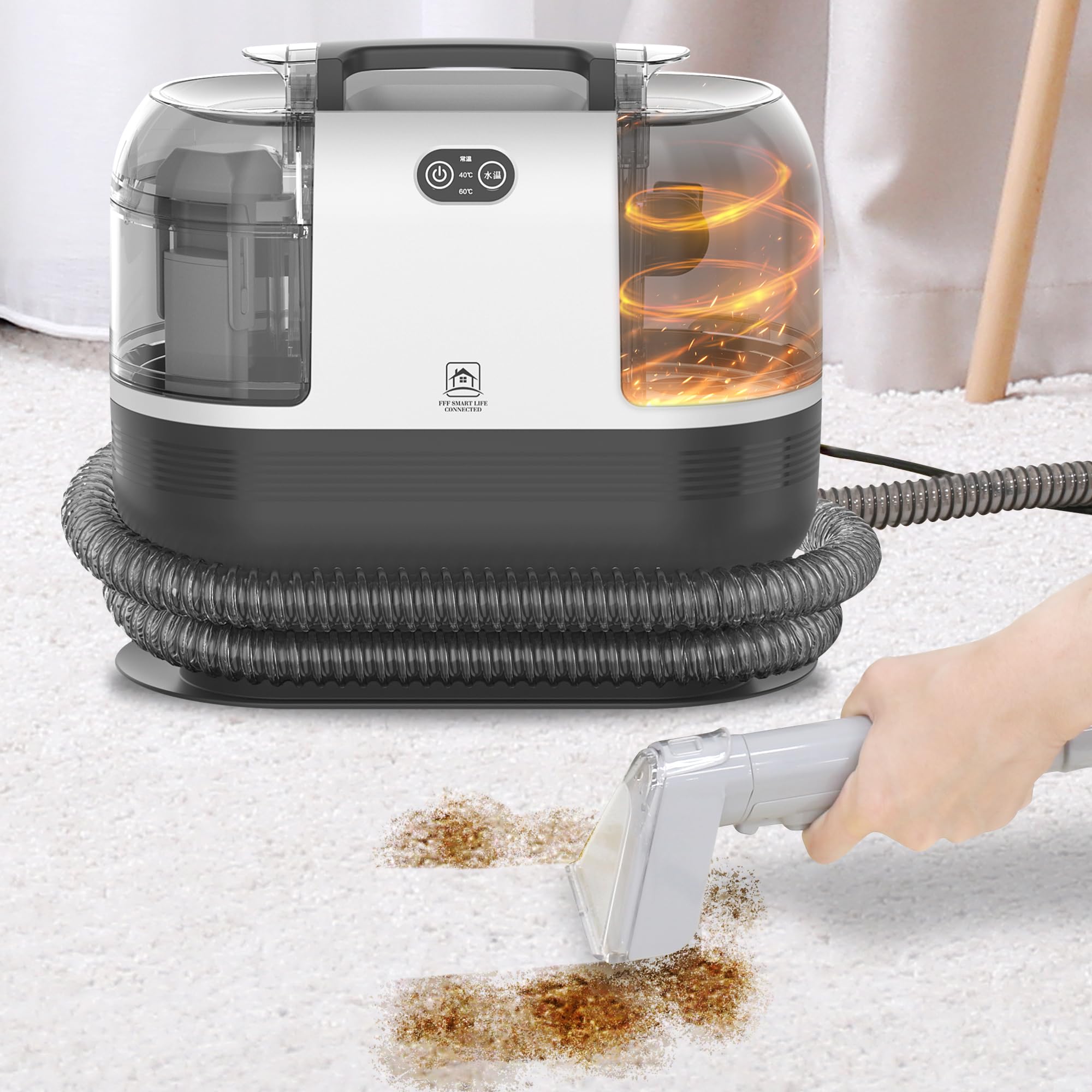 Nettoyant pour tapis en spray à 60 degrés d'eau chaude Nettoyage puissant des canapés et des tissus s'enlève avec un produit de nettoyage de type chauffage chaud pour tissus s'enlève