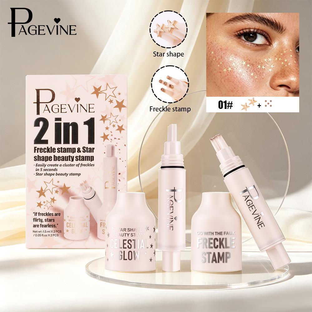Glitter Star Stamp Freckle Pen, Fade-proof Face Makeup Painting Stamp