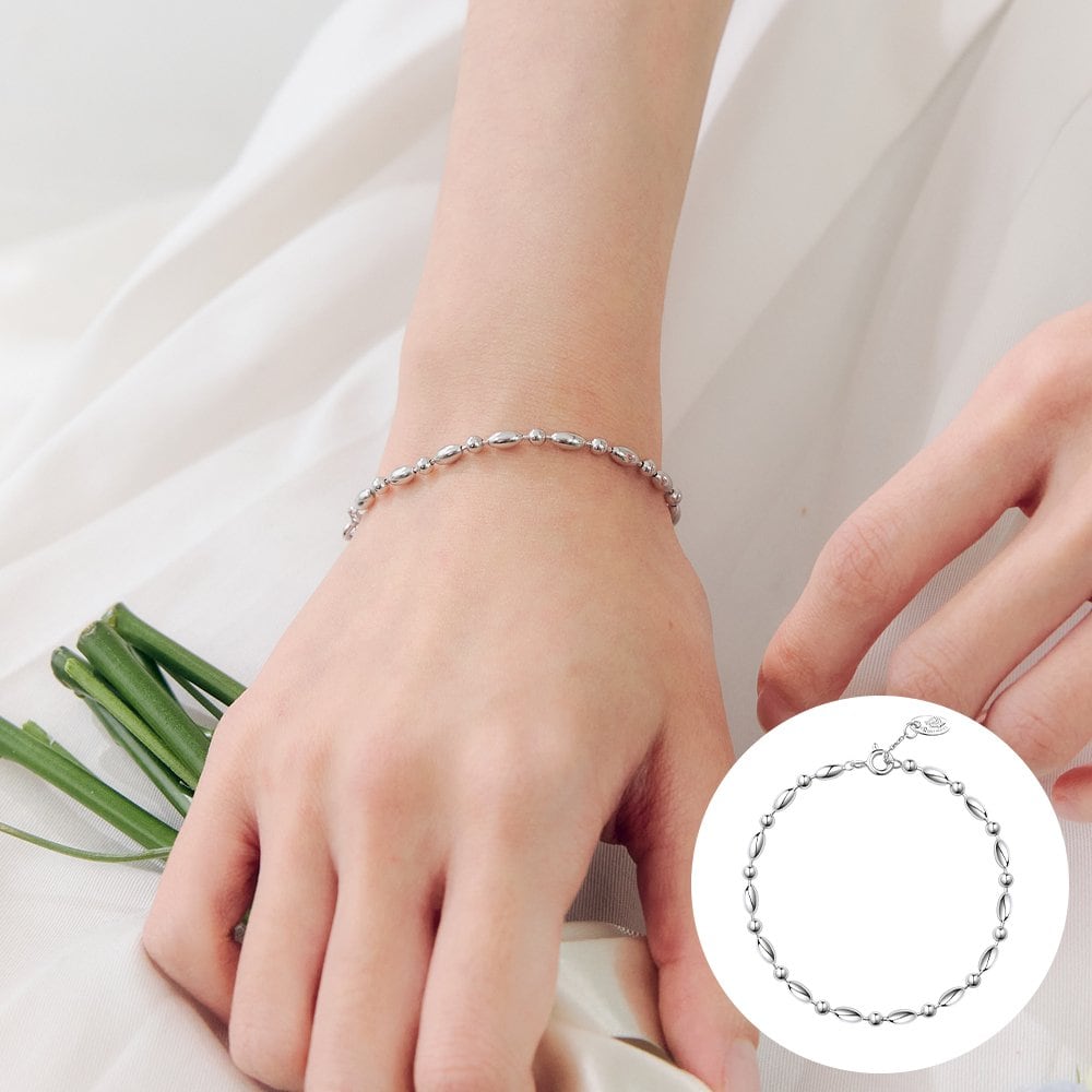 [Rosemont] Silver Grain Bracelet Polka Ra25B16J