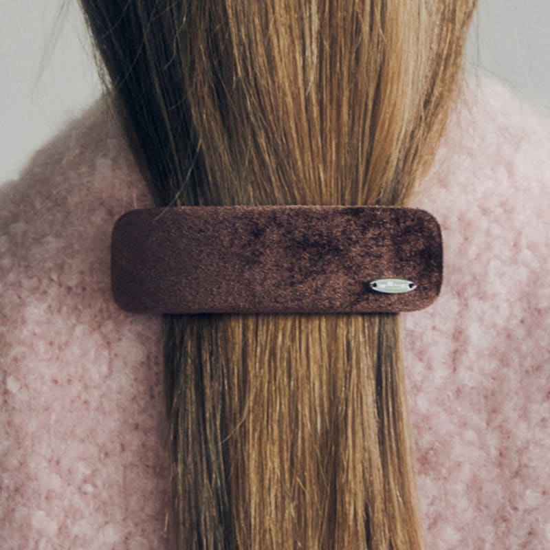 mellotory square velvet hairpin (brown)