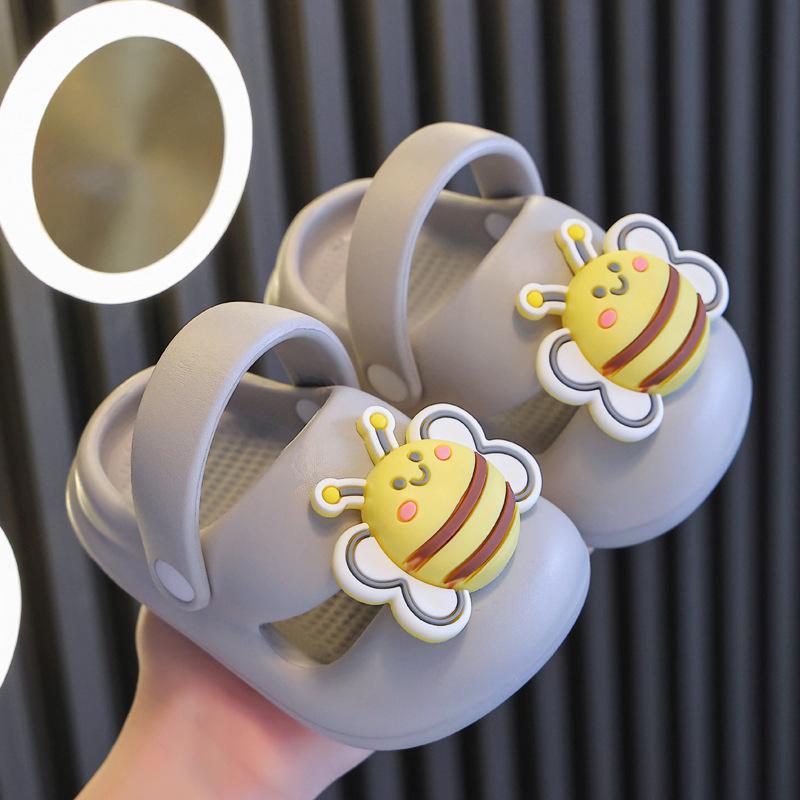 

Cartoon Cute Summer Slippers & Sandals for Kids: Indoor/Beach Use 18CM сірий колір