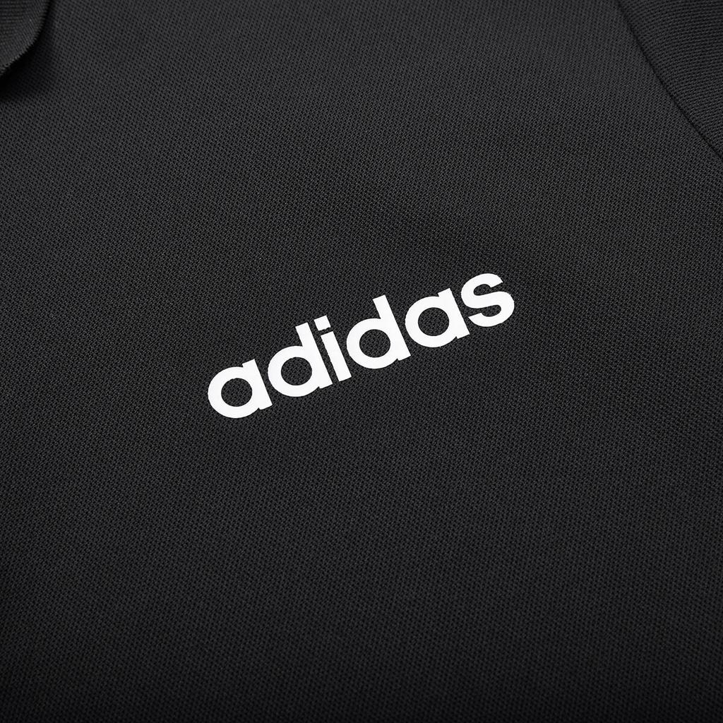 Adidas Letter Print Casual Comfort Short Sleeve Polo Shirt Men Tops Black JE3560