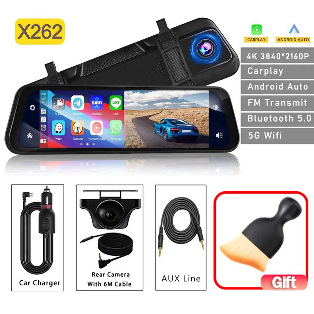 10 Inch Car Dvr Wireless Carplay Android Auto Multimedia 4K Dashcam Car radio For Retractable Touch Screen Car Accessories