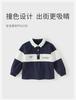 David Bella boys' polo shirt spring outfit new children's long sleeved T-shirt baby contrasting pure cotton top