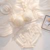 Women Luxury Pure Desire Lace Mesh Bra Set Wireless Push‑Up Adjustment Comfortable Breathable Brassiere for Small Bust