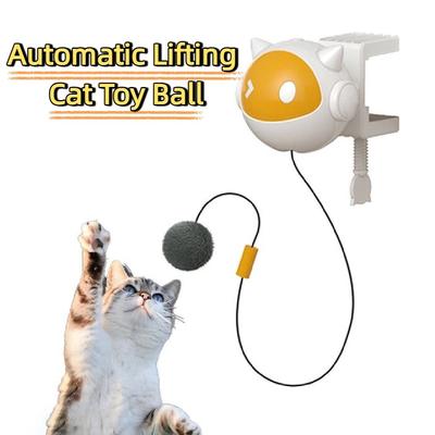 Creative Electric Hang Ball Kitten Bite Resistan Rotating Kitten Teasing Smart Retractable Automatic Lifting Cat Ball