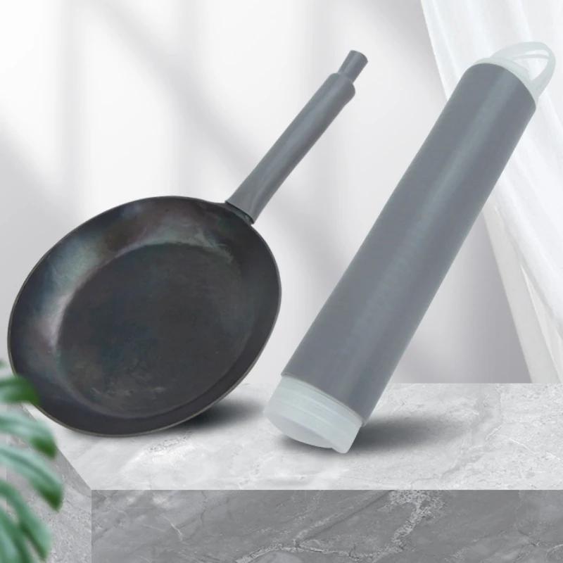 Wok Handle Heat Insulation Cover Handmade Iron Pot Anti-scalding Rubber Household Stainless Steel Milk Pan Frying Pan Set Dining