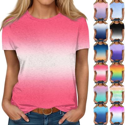 Lässiges, bedrucktes T-Shirt mit Rundhalsausschnitt und kurzen Ärmeln für Damen