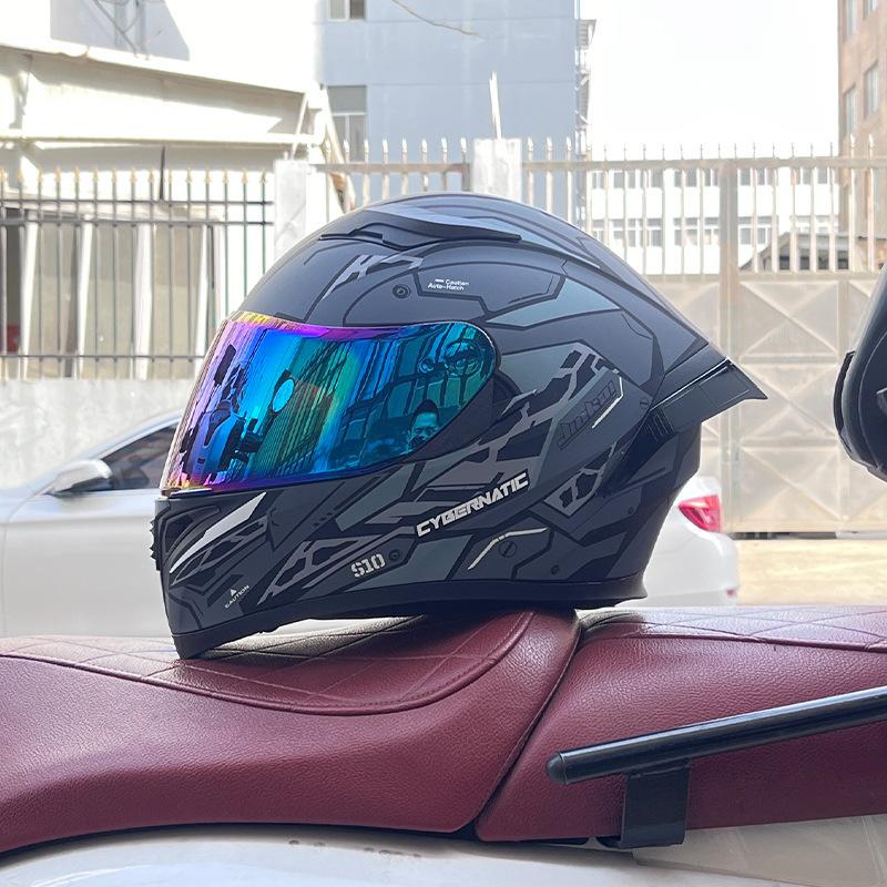 Motorcycle big tail helmet full helmet can be installed Bluetooth headset men's four seasons electric vehicle locomotive riding safety