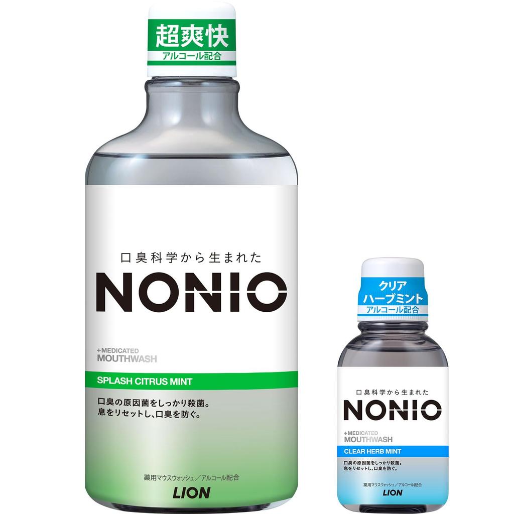 NONIO Mouthwash Ultra Refreshing Type Splash Citrus Mint 600ml + Mini Rinse 80ml Included Quasi-Drug Oral Kills Bad Breath Bacteria Alcohol