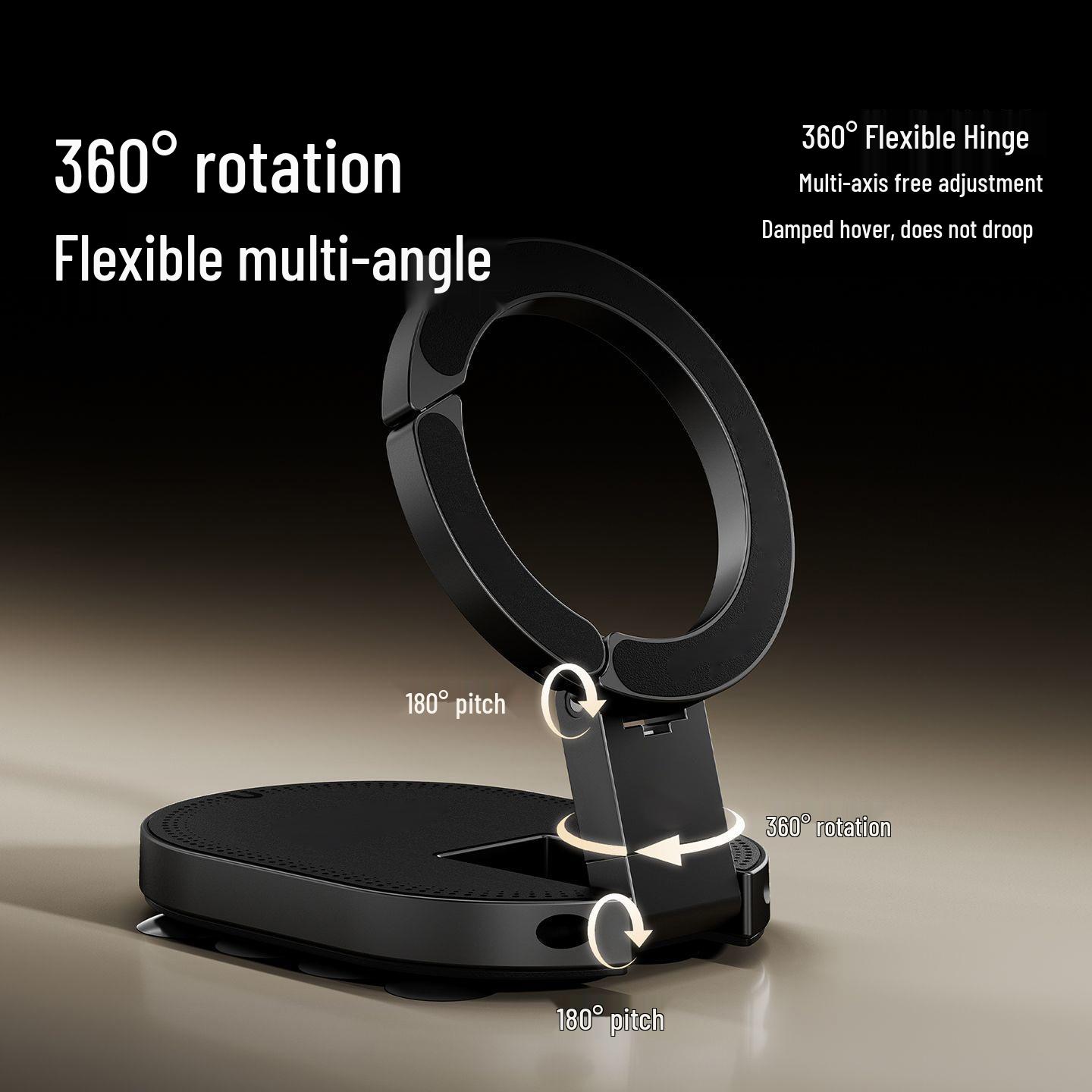 Magnetic Carabiner Phone Stand: Folding, Rotating, Multi-Functional Holder with Suction Cup
